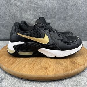 Nike Air Max Shoes Womens Size 6.5 Black Gold White Basketball Running Sneakers